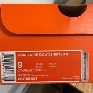 Nike Downshifter 6 in Dove Grey and Hot Lava